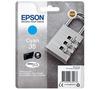 Epson Padlock 35 DURABrite Ultra Single Cyan Ink. Cartridge capacity: Standard Yield Supply type: Single pack Colour ink page yield: 650 pages Colour ink volume: 9.1 ml Printing colours: Cyan Quantity