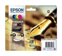 Epson Pen and crossword Multipack 4-colours 16XL DURABrite Ultra Ink High (XL) Yield Black Cyan Magenta Yellow Pigment-based ink Pigment-based ink 12.9 ml 6.5 ml