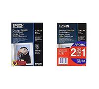Epson Photo Paper, Glossy, 130 x 180 mm, 70 Sheets, 255 g/m2, 2x40 Sheets Pack