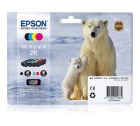 Epson Polar bear Multipack 4-colours 26 Claria Premium Ink Black Cyan Magenta Yellow Pigment-based ink Dye-based ink 6.2 ml 4.5 ml 1 pc(s)
