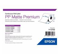 Epson PP Matte Label Premium Continuous Roll 105mm x 55m. Product colour: White Label type: Self-adhesive printer label Type: Continuous label. Label width: 10.5 cm Label height: 55 m Maximum roll dia