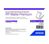 Epson PP Matte Label Premium Die-cut Fanfold Sheets with Sprockets 203mm x 305mm 500 Labels