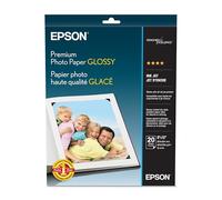 Epson Premium Photo Paper Glossy (8x10 Inches, 20 Sheets) (S041465) | High-gloss, heavyweight paper creates durable, smudge- and water-resistant photos for albums and frames