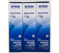 Epson S015307 Original Black Ribbon for Epson LQ-630/LQ-630S ( X 3 pieces)