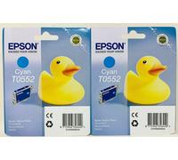 Epson T0552 Original Cyan Cartridge Stylus Photo R240/RX420/RX425/RX520 x 2pcs