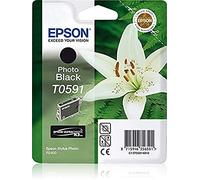 Epson T0591, Print Cartridge, 1 x Photo Black, Blister with RF Alarm, Genuine