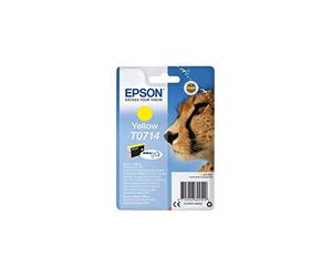 Epson T0714 Cheetah Yellow, Genuine, DURABrite Ultra Ink