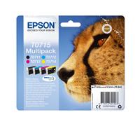 Epson T0715 Cheetah Ink Cartridge Multipack 7.4ml + 3x 5.5ml (Pack 4) - C13T07154012