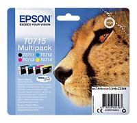 Epson T0715 Original Ink Cartridge C13T07154012 Black& 3 Colours Multipack Pack of 4