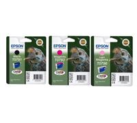 Genuine Epson T0791 Black & T0796 Light Magenta Ink Cartridge Owl Pack of 2