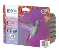 Epson T0807 Hummingbird Genuine Multipack, 6-Colours Claria Photo Hd Ink Cartridges