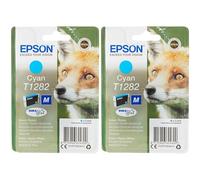 Epson T1282 Cyan Fox Genuine, DURABrite Ultra Ink Cartridge (Pack of 2)