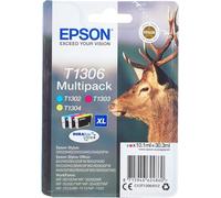 Epson T1306XL Stag Genuine High Yield Multipack, 3-colours DURABrite Ultra Ink C