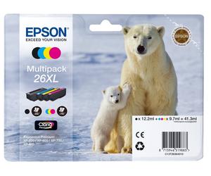 EPSON T2636 26XL ORIGINAL SET OF 4 INKS POLAR BEAR Black Cyan Magenta T2636 Yelw