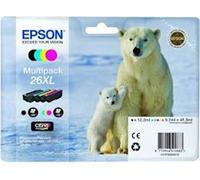 EPSON 26XL ink cartridge black and tri-colour high capacity 41.3ml 1-pack blister without alarm