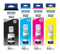 Epson T502 EcoTank 502 4 Ink Toner Bottle Value Pack Bulk Genuine Original