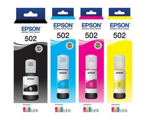 Epson T502 Ecotank 502 4 Ink Toner Bottle Value Pack Bulk Genuine Original