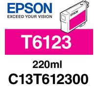 Epson T6123 Magenta 220ml Ink Cartridge