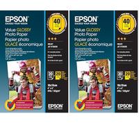 Epson Value | Glossy Photo Paper 10x15cm (6x4 inch) | 40 Sheet (2x20) | 183gsm - C13S400044 (Pack of 2)