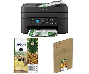 Epson WorkForce WF-2930DWF Print/Scan/Copy Wi-Fi Colour Printer 604 Pineapple, Genuine Black Ink Cartridge 604 Pineapple, Genuine Multipack, Eco-Friendly Packaging