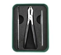 Eptchn Slanted Nail Clippers - Precision Angled Blade for Burr-Free Fingernail/Toenail Cuts, Ergonomic Non-Slip Grip, Easy Rinse Cleaning (Black)