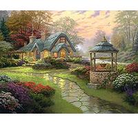 EPTIC DIY 5D Diamond Painting by Number Kits, Full Drill Crystal Rhinestone Embroidery Craft for Home Wall Decoration - Thomas Kinkade Forest Landscape Painting 40x50CM