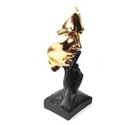 EPTUEGA Thinker Statue-Silence is Gold-Abstract Art Figurine Decor - 12" H No Hear No See No Speak Modern Home Resin Sculptures Decorative Objects Decor for Home Office Bookshelf Desktop
