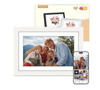 Eptusmey Digital Photo Frame WiFi Oak Wood, 10.1 Inch Digital Picture Frame with 1280x800 HD IPS Touchscreen, Built-in 32GB, Send Photo/Video via Uhale App/USB/SD, Birthday Gift for Women Men