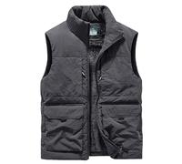 EPTWALS Men'S Fleece Padded Gilet Winter Warm Waistcoat Fleece Lined Bodywarmer Vest Multi Pockets Thermal Outerwear Windproof Sleeveless Jacket For Outdoor Hiking Travel Gray M
