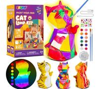 EPUMP Paint Your Own Cat Lamp Kit with 2 Light Modes（ Rechargeable 1200mAh） - Arts Craft Night Light - Birthday Easter Painting Toys Gifts for Kid Boys Girls Ages 5 6 7 8 9 10 11 12+