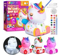 EPUMP Paint Your Own Uni-Corn Lamp Kit with 2 Light Modes（ Rechargeable 1200mAh） - Arts Craft Night Light - Birthday Easter Painting Toys Gifts for Kid Boys Girls Ages 5 6 7 8 9 10 11 12+