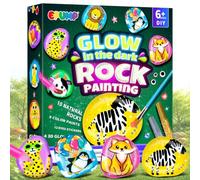 EPUMP Rock Painting Kit for Kids, Glow in the Dark Stone Paint Set