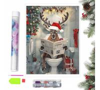 Epunk Christmas Diamond Art, 5D Diamond Painting Kit for Adults, 30x40cm | Adult Diamond Painting with Clear Symbols, 447 Colours, Eco Resin Drills, Low-Odor Glue, Extra 30% Beads