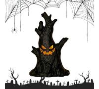 Epunk Halloween Ghost Tree Lamp - Large 16 cm Spooky LED Stump Decoration with Battery, Haunted House & Outdoor Party Decor