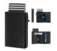 Epunk Mens Wallet, RFID Blocking Pop Up Card Holder, Slim Leather Wallet for Men with ID Window, Aluminum Frame, 8 Card Slots for Up to 10 Cards - Best Gift for Men, Father Day Gift