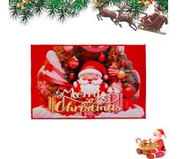 Epunk Non-Slip Christmas Mat 40x60cm - Santa Print Polyester Doormat, Fade-Resistant Festive Decor for Porch & Doorway