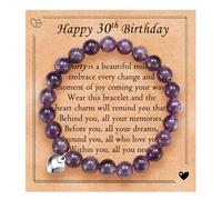 EPVID 30th Birthday Gifts for Women, Beaded Bracelets Presents for Her, Ideal 30th Birthday Gift for Friend Auntie Sister Daughter, Purple