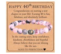 EPVID 40th Birthday Gifts for Women, Birthday Bracelets Presents for Her, Ideal 40 Gift for Friend Mum Auntie Sister Daughter Niece Wife Granddaughter, Pink