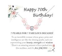 EPVID 70th Birthday Gifts for Women, Pearl Necklace Presents for Her, Ideal 70th Birthday Gift for Mum Grandma Niece Friend Auntie Sister Wife