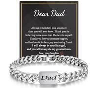 EPVID Fathers Day Gift from Daughter, Cuban Chain Bracelet for Men, Dad Valentines Christmas Birthday Gifts from Daughter, Stocking Fillers for Men