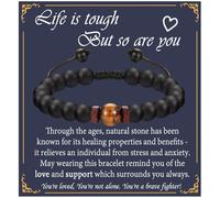 EPVID Get Well Soon Gift for Men, Inspirational Gifts for Men, Tiger Eye Bracelets Gift for Father Grandfather Son Grandson Nephew Brother Husband on Christmas Thanksgiving Birthday