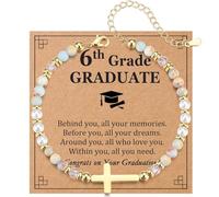 EPVIDO 5th/ 6th/ 8th Graduation Gifts for Girls Cross Necklace 2026 Grad Graduate Gift Ideas Elementary Middle High School College Phd, 2026 6th Graduation Gift for Her, Stone, no gemstone
