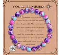 EPVIDO Retirement Gift for Woman,Imperial Jasper Stone Compass Bracelet,Farewell Gifts for Coworkers/Boss,Best Leaving Gifts for Her