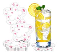Epxee Coasters Glasses, Set of 6 Silicone Coasters, Table Coasters for Drinks, Cups, Bar - White