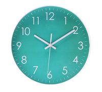 Epy Huts Modern Simple Wall Clock Indoor Non-Ticking Silent Sweep Movement Wall Clock for Office, Bathroom, Living Room Decorative 10 Inch Teal
