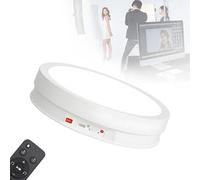 EpyGnom 360 Degree Rotating Display Stand Motorized Turntable with LED Lights Speed Control USB Powered Revolve Platform for Jewelry Cake Display & Professional Product Photography White-32cm