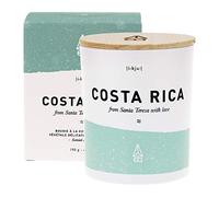 EQ | Costa Rica Scented Candle - 100% Natural and Vegetable Wax - Beech Wood Hood - Pure Cotton Wick - Patchouli, Bamboo Scent - 40 Hours Burning Time - Made in France