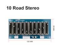 EQ Equalizer Board Stage Audio Preamplifier Stereo 64 * 55mm 120 * 55mm Equalizer Board Features Interface Description 1 for LIN Left Channel Signal Input (10 Road)
