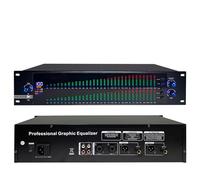 EQ Equalizer Dual Channel 31 Band, Professional Stereo Equalizer with HD LCD display, Can Be Saved Stereo Intelligent Noise Reduction Graphic Equalizer Single Double