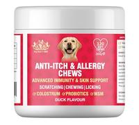 EQ K9 Anti Itch & Allergy Relief for Dogs, Stops Scratching, Paw Licking & Hot Spots, Duck-Flavour Chews, Skin & Coat Relief with Omega 3 & Probiotics, Dog Itchy Skin Relief, Small, Medium, Large Pets